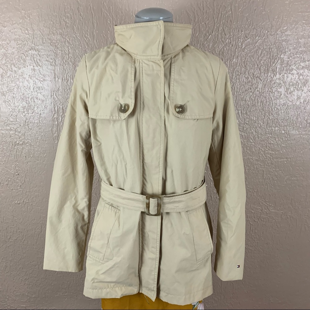 Tommy Hilfiger Cream Soft Shell Lightweight Coat Jacket